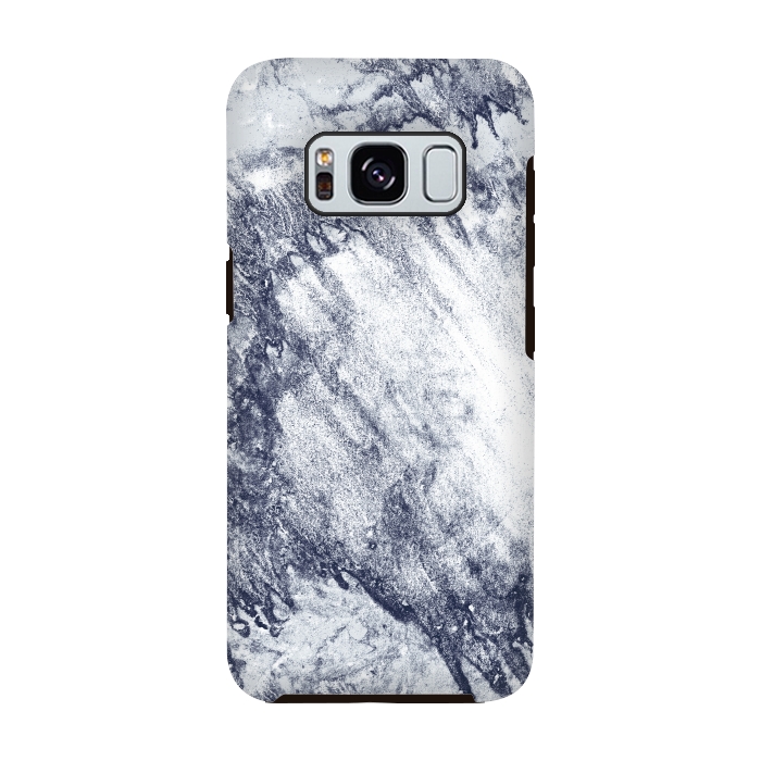 Galaxy S8 StrongFit Grey-Blue Marbling Storm  by Tigatiga