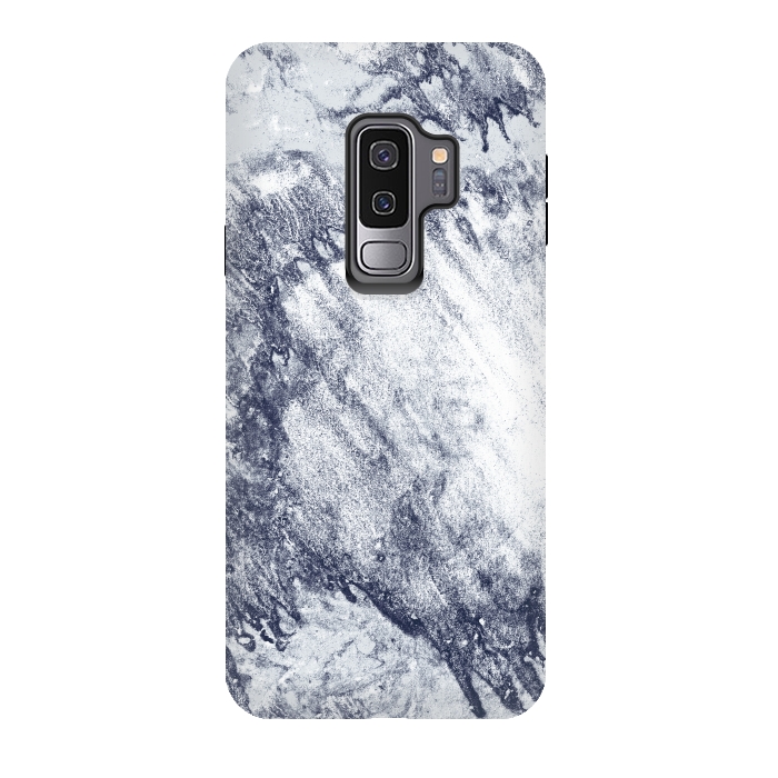 Galaxy S9 plus StrongFit Grey-Blue Marbling Storm  by Tigatiga