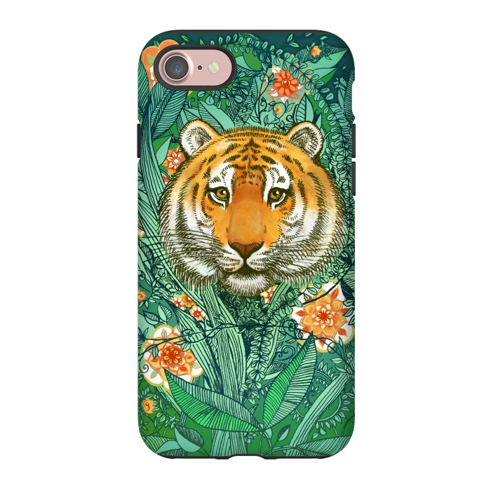 iPhone 7 StrongFit Tiger Tangle in Color by Micklyn Le Feuvre