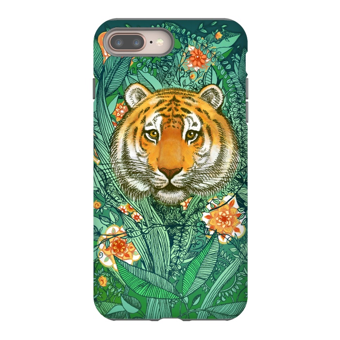 iPhone 7 plus StrongFit Tiger Tangle in Color by Micklyn Le Feuvre