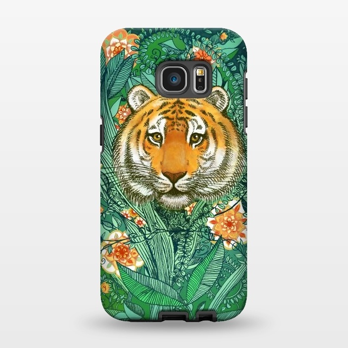 Galaxy S7 EDGE StrongFit Tiger Tangle in Color by Micklyn Le Feuvre