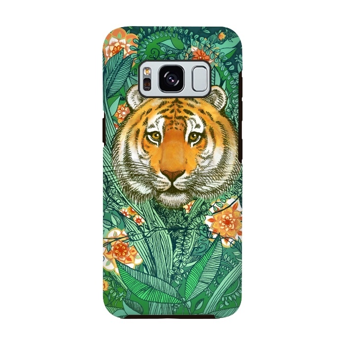 Galaxy S8 StrongFit Tiger Tangle in Color by Micklyn Le Feuvre