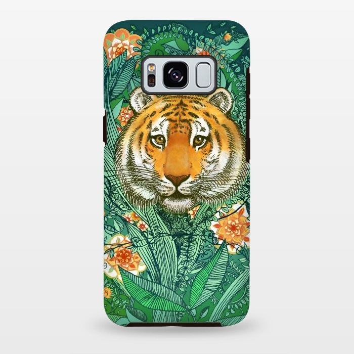 Galaxy S8 plus StrongFit Tiger Tangle in Color by Micklyn Le Feuvre