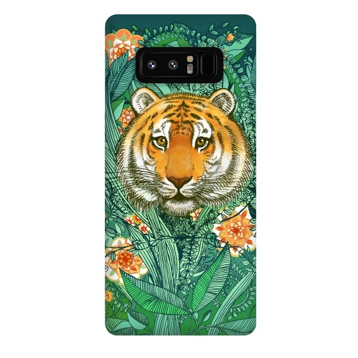 Galaxy Note 8 StrongFit Tiger Tangle in Color by Micklyn Le Feuvre