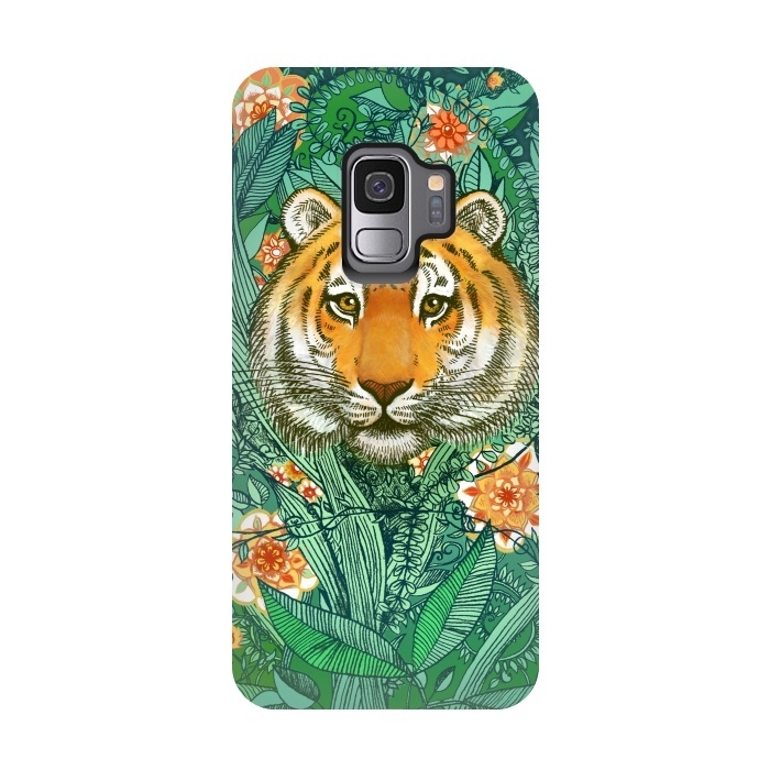 Galaxy S9 StrongFit Tiger Tangle in Color by Micklyn Le Feuvre