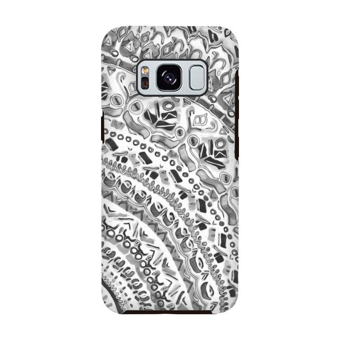 Galaxy S8 StrongFit Black & White Mandala  by Tigatiga