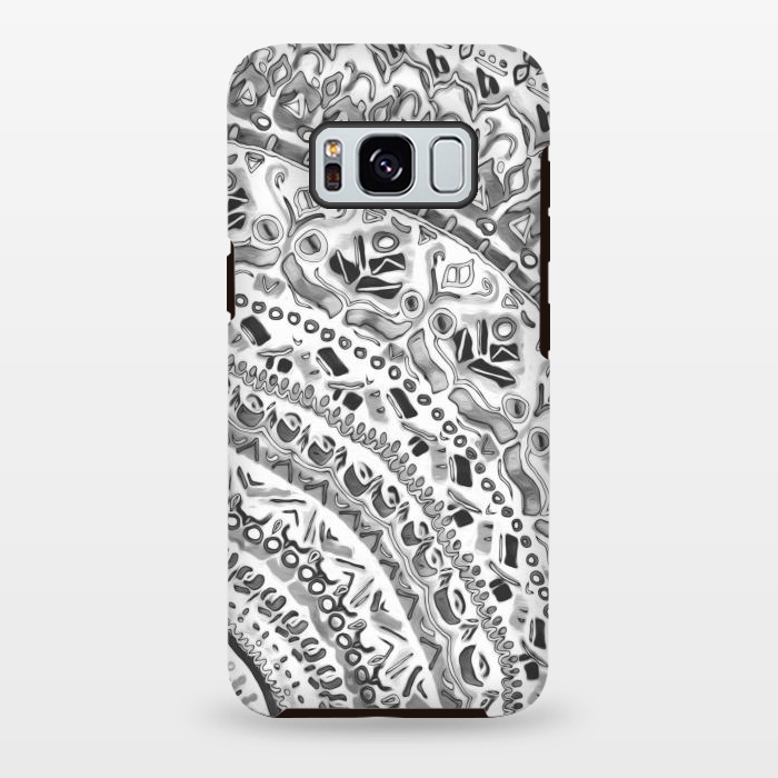 Galaxy S8 plus StrongFit Black & White Mandala  by Tigatiga