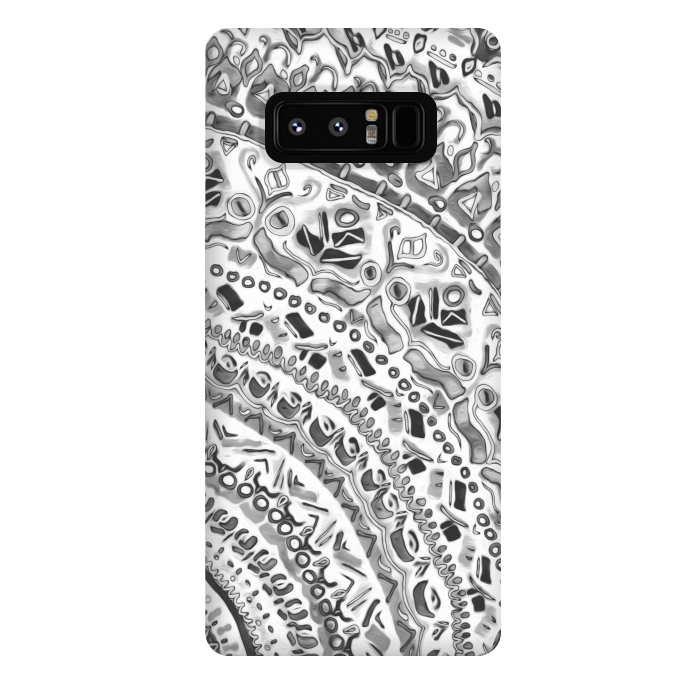 Galaxy Note 8 StrongFit Black & White Mandala  by Tigatiga