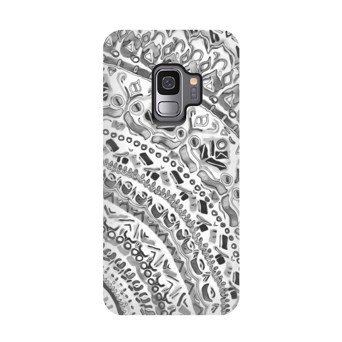 Galaxy S9 StrongFit Black & White Mandala  by Tigatiga
