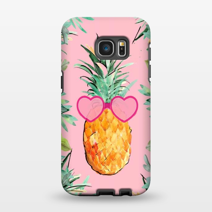 Galaxy S7 EDGE StrongFit Cool Pinapple with Glasses by ''CVogiatzi.