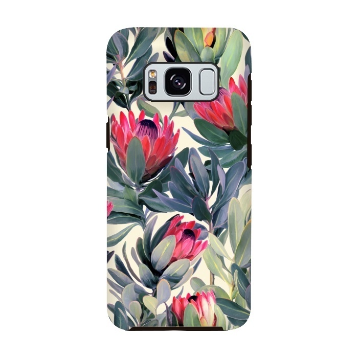 Galaxy S8 StrongFit Painted Protea Pattern by Micklyn Le Feuvre