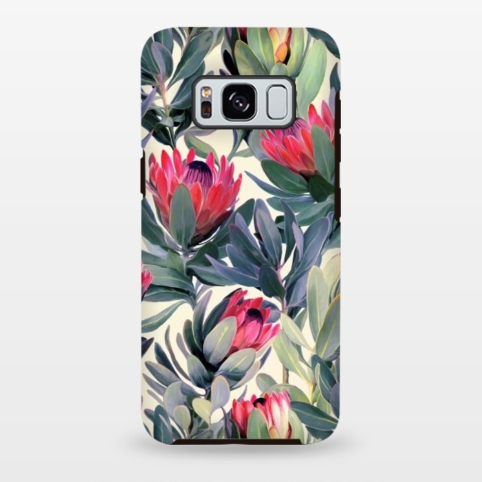 Galaxy S8 plus StrongFit Painted Protea Pattern by Micklyn Le Feuvre