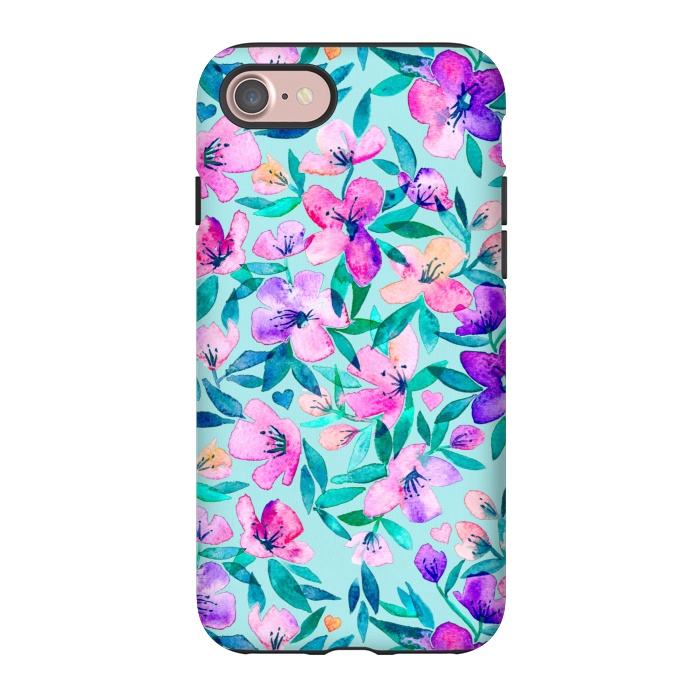 iPhone 7 StrongFit Happy Spring Floral in Watercolor by Micklyn Le Feuvre