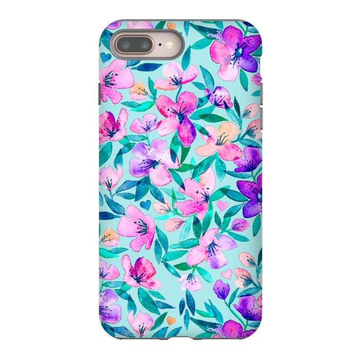 iPhone 7 plus StrongFit Happy Spring Floral in Watercolor by Micklyn Le Feuvre