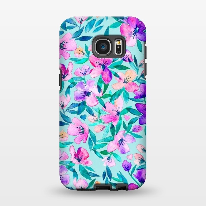 Galaxy S7 EDGE StrongFit Happy Spring Floral in Watercolor by Micklyn Le Feuvre