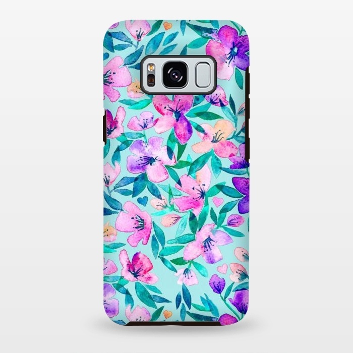 Galaxy S8 plus StrongFit Happy Spring Floral in Watercolor by Micklyn Le Feuvre