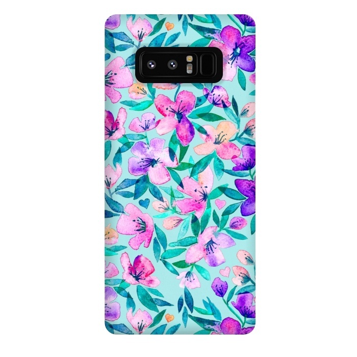 Galaxy Note 8 StrongFit Happy Spring Floral in Watercolor by Micklyn Le Feuvre