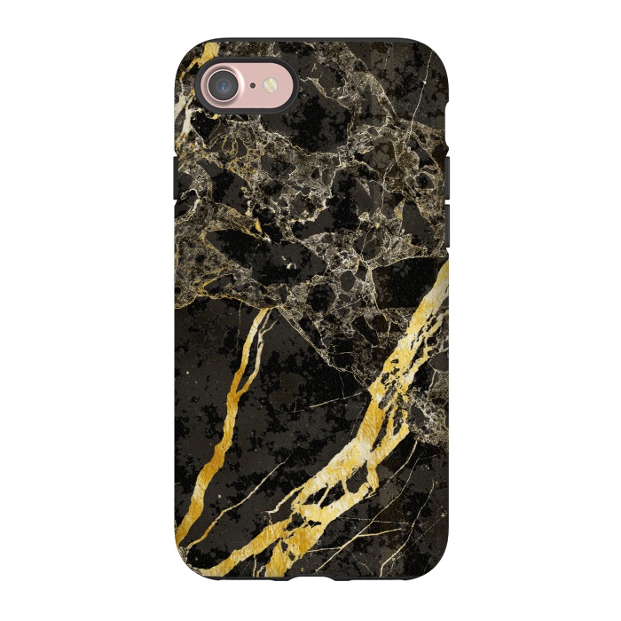 iPhone 7 StrongFit Grey gold elegant marble by Oana 