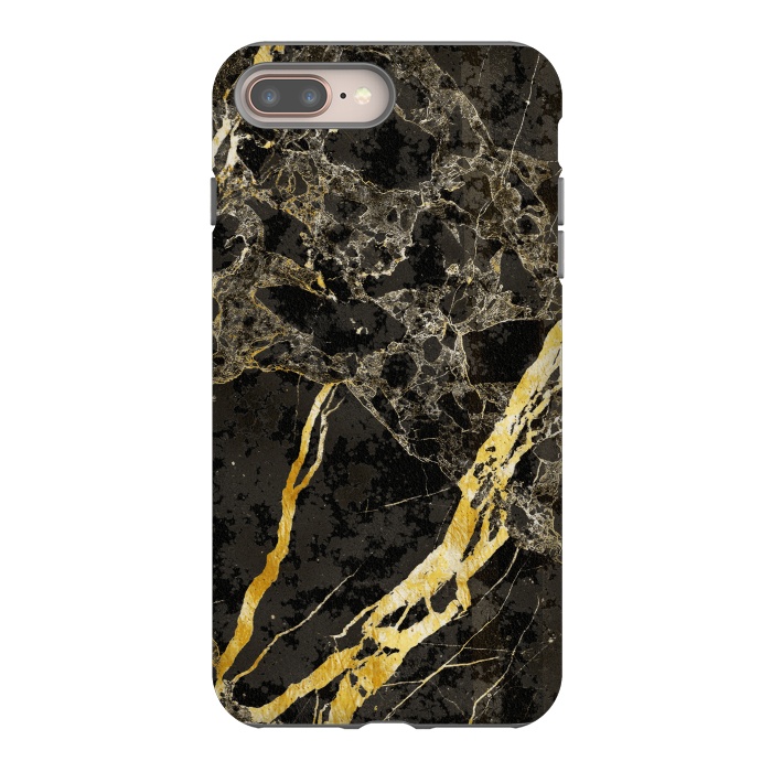 iPhone 7 plus StrongFit Grey gold elegant marble by Oana 