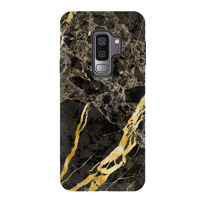 Galaxy S9 plus StrongFit Grey gold elegant marble by Oana 