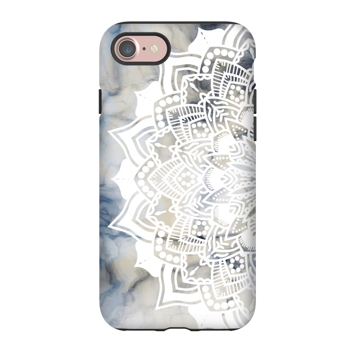 iPhone 7 StrongFit Cut out white lace mandala on marble by Oana 