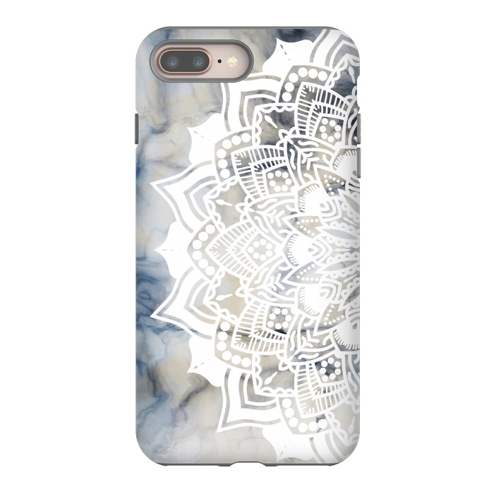 iPhone 7 plus StrongFit Cut out white lace mandala on marble by Oana 