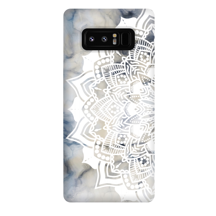 Galaxy Note 8 StrongFit Cut out white lace mandala on marble by Oana 