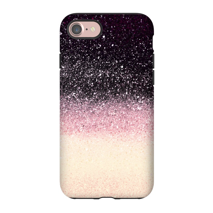 iPhone 7 StrongFit Half black cream glitter star dust by Oana 