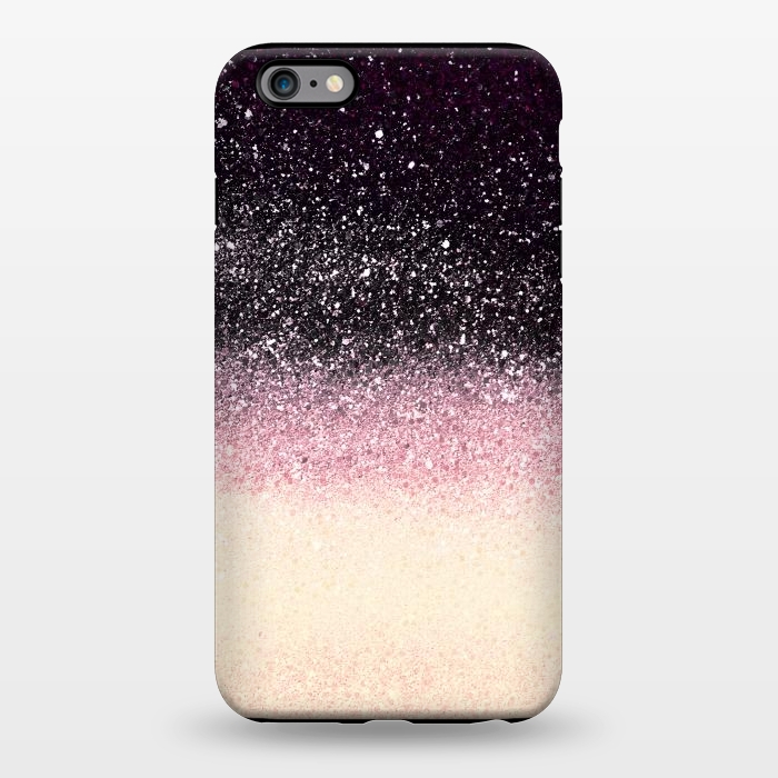 iPhone 6/6s plus StrongFit Half black cream glitter star dust by Oana 