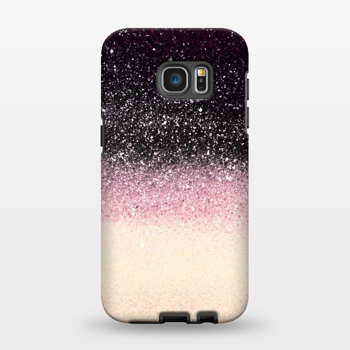 Galaxy S7 EDGE StrongFit Half black cream glitter star dust by Oana 