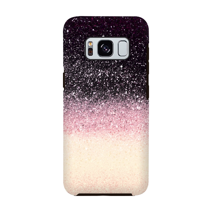Galaxy S8 StrongFit Half black cream glitter star dust by Oana 