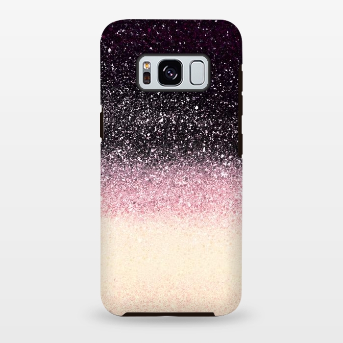 Galaxy S8 plus StrongFit Half black cream glitter star dust by Oana 