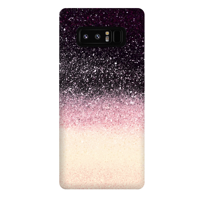 Galaxy Note 8 StrongFit Half black cream glitter star dust by Oana 