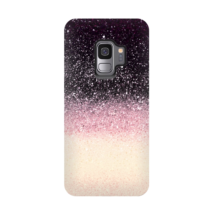 Galaxy S9 StrongFit Half black cream glitter star dust by Oana 