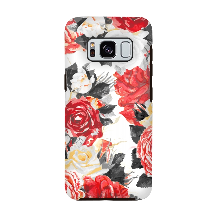 Galaxy S8 StrongFit Red and white rose bouquet by Oana 