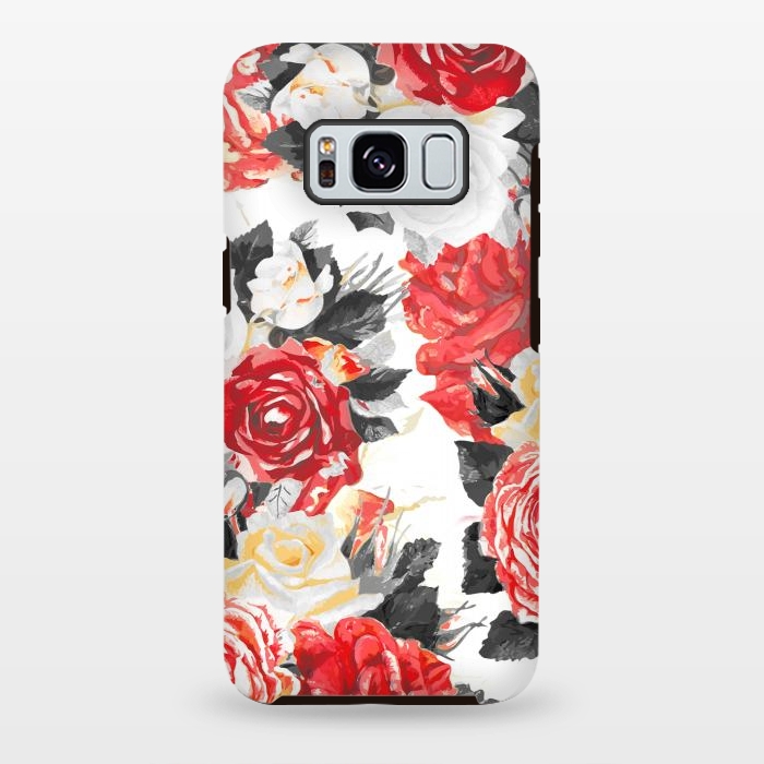 Galaxy S8 plus StrongFit Red and white rose bouquet by Oana 
