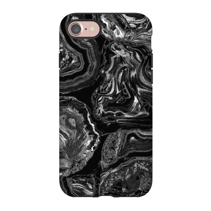iPhone 7 StrongFit Black liquid marble by Oana 