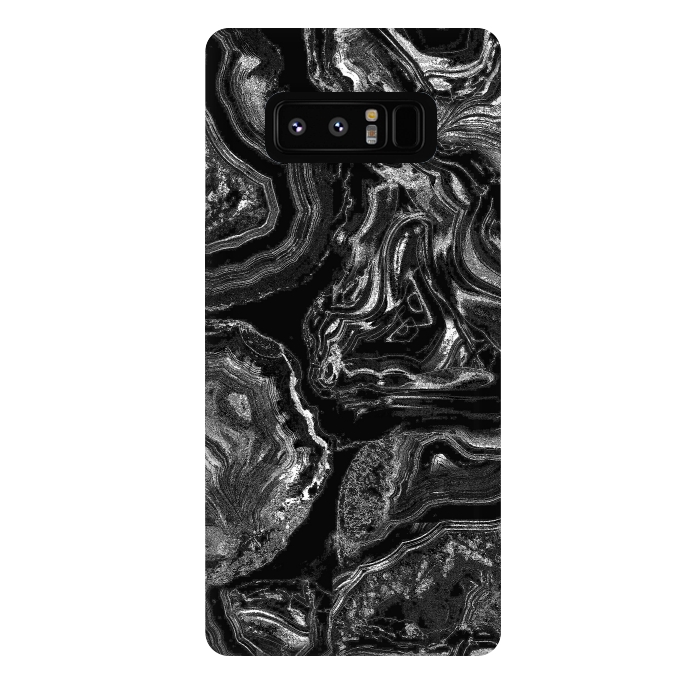 Galaxy Note 8 StrongFit Black liquid marble by Oana 