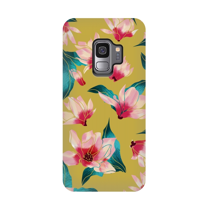 Galaxy S9 StrongFit Floral Aura by Uma Prabhakar Gokhale