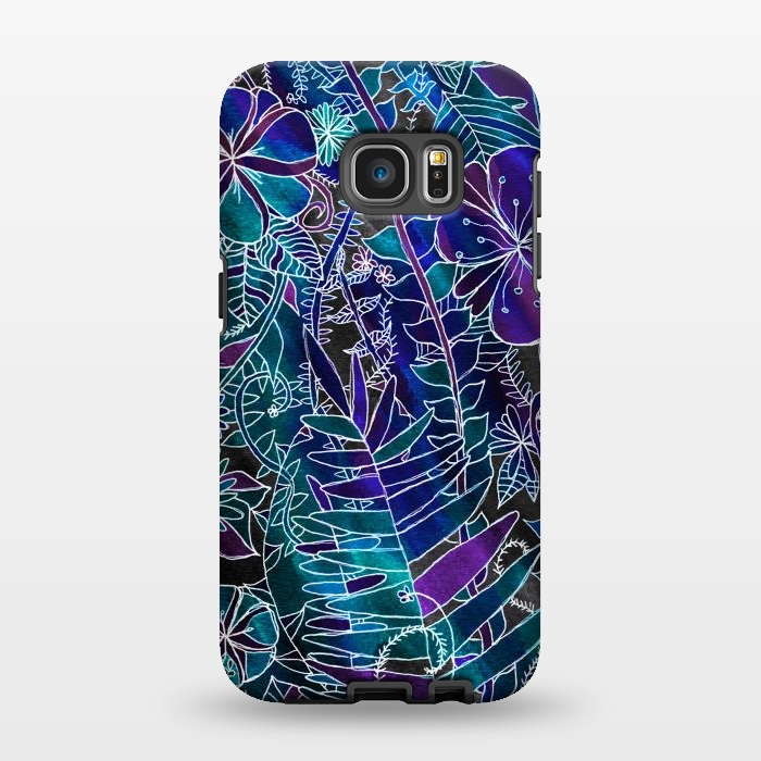 Galaxy S7 EDGE StrongFit Galaxy Floral  by Tigatiga