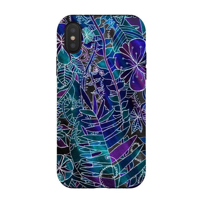 iPhone Xs / X StrongFit Galaxy Floral  by Tigatiga
