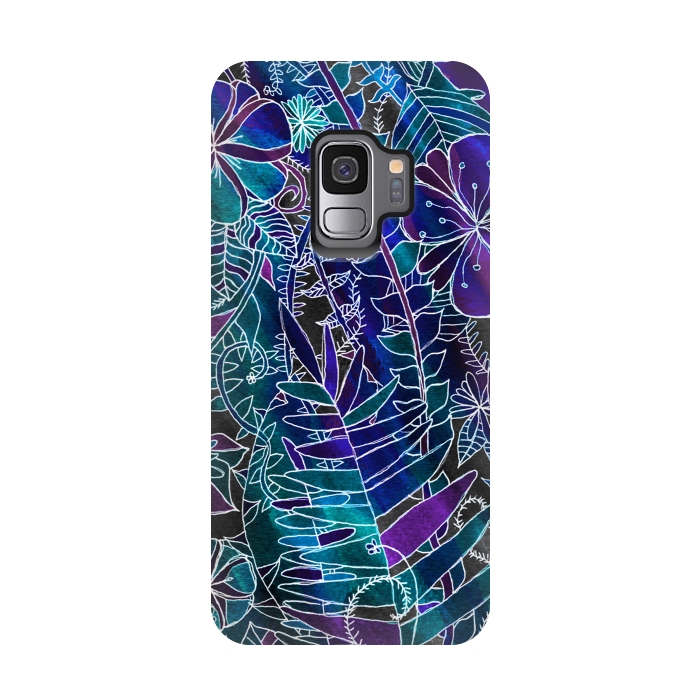 Galaxy S9 StrongFit Galaxy Floral  by Tigatiga