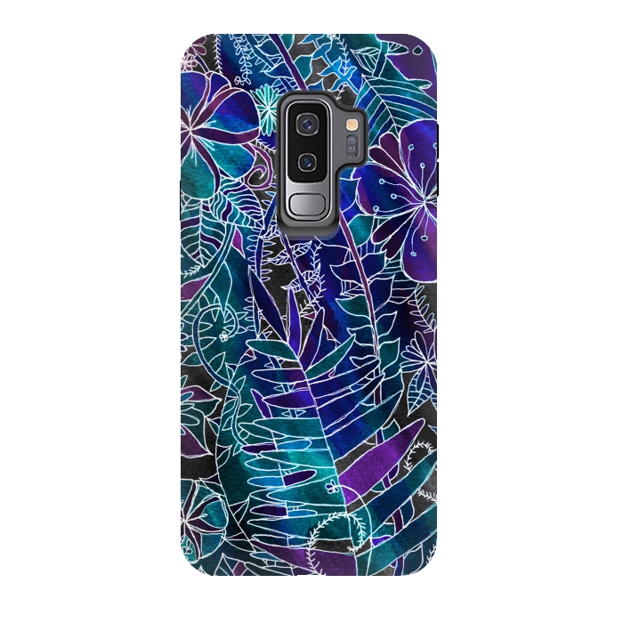 Galaxy S9 plus StrongFit Galaxy Floral  by Tigatiga