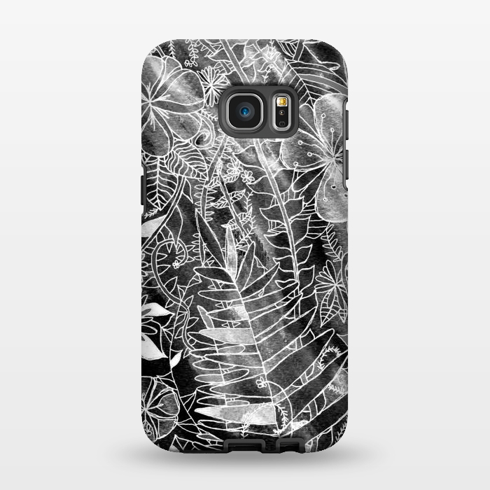 Galaxy S7 EDGE StrongFit Silver Floral  by Tigatiga