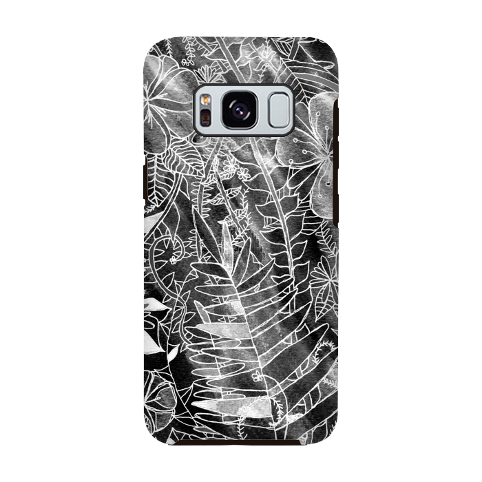 Galaxy S8 StrongFit Silver Floral  by Tigatiga