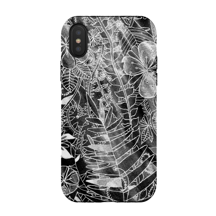iPhone Xs / X StrongFit Silver Floral  by Tigatiga