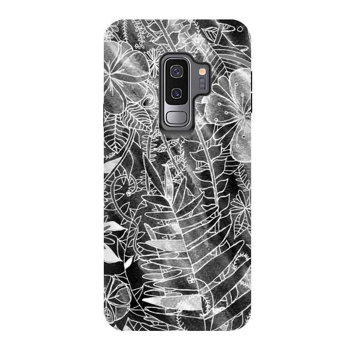 Galaxy S9 plus StrongFit Silver Floral  by Tigatiga