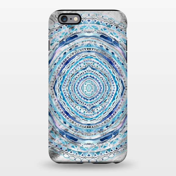 iPhone 6/6s plus StrongFit Blue Marbling Mandala  by Tigatiga