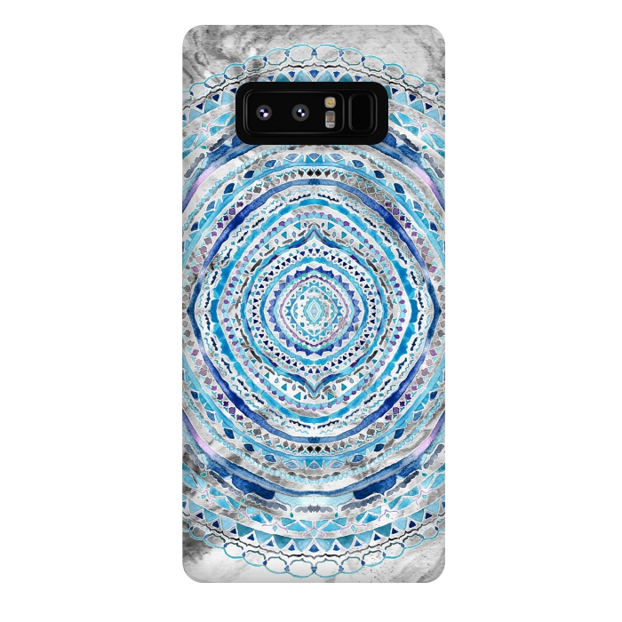 Galaxy Note 8 StrongFit Blue Marbling Mandala  by Tigatiga