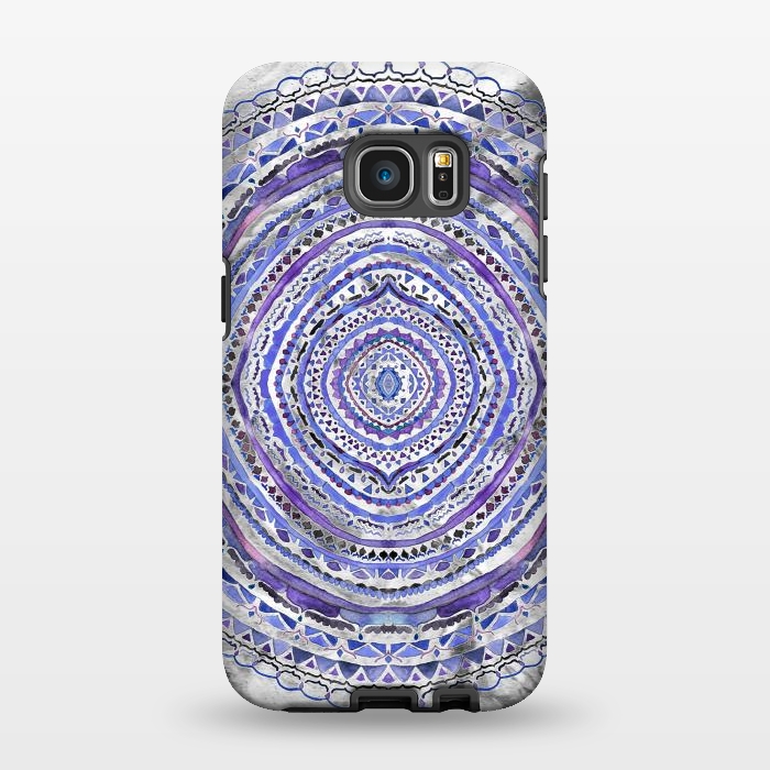 Galaxy S7 EDGE StrongFit Purple Marbling Mandala  by Tigatiga